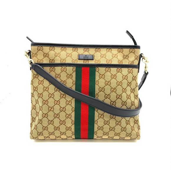 Gucci Bag Sherry Line Shoulder Brown x Black Multicolor Red